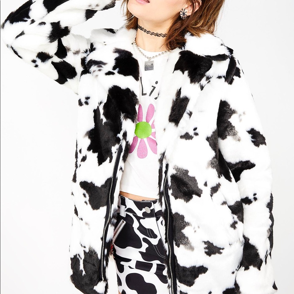 Delia’s dolls kill Cow print jacket